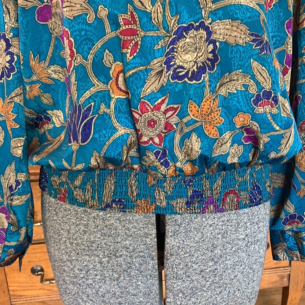 Funky Flower Pattern Button Up Shirt - image 4